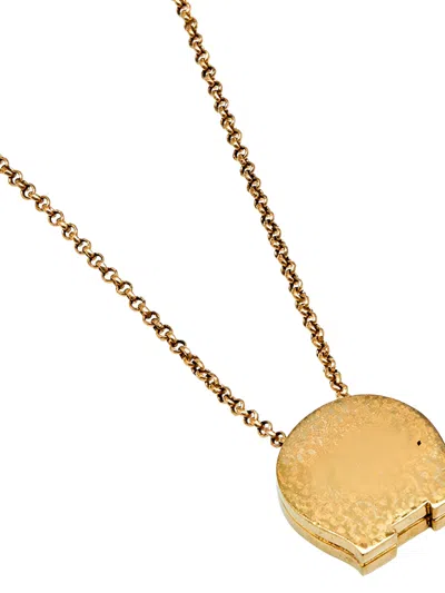 Pre-owned Aigner Vintage  Logo-engraved Necklace In Gold