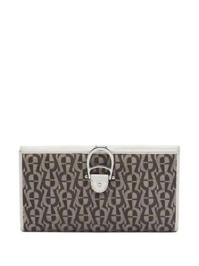 Pre-owned Aigner Vintage  Signature-canvas Continental Wallet