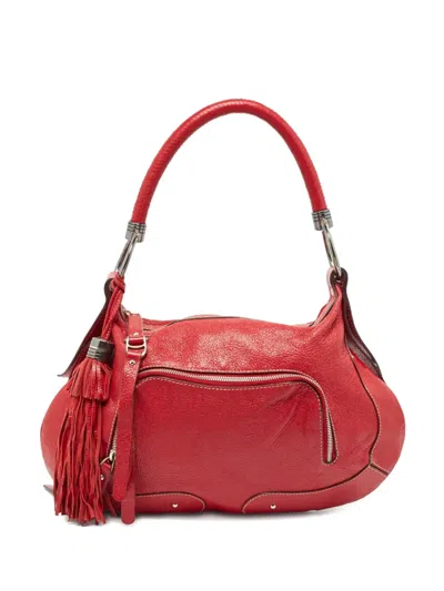 Pre-owned Aigner Vintage  Tassel-detail Leather Handbag In Red