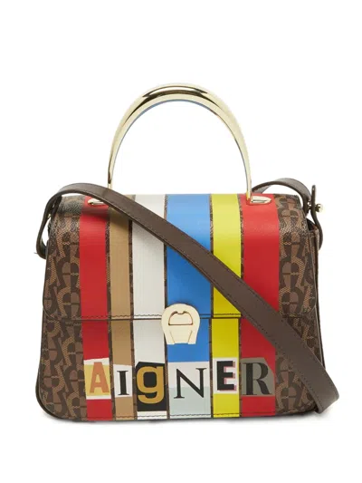 Pre-owned Aigner Vintage  Zoe Striped-pattern Tote Bag