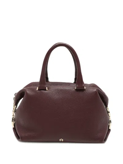 Pre-owned Aigner Vintage Leather Tote Bag In Red