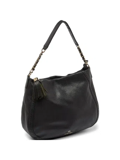 Pre-owned Aigner Vintage Tassel-detail Chain-link Tote Bag In Black