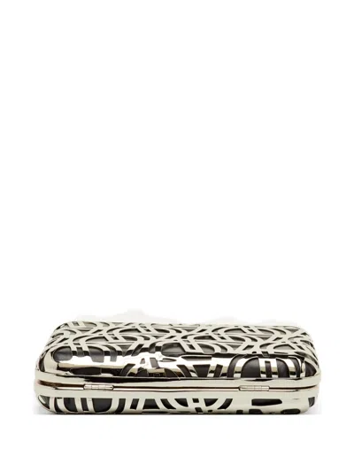 Pre-owned Aigner Vintage Tesora Cut-out Clutch Bag In Silver