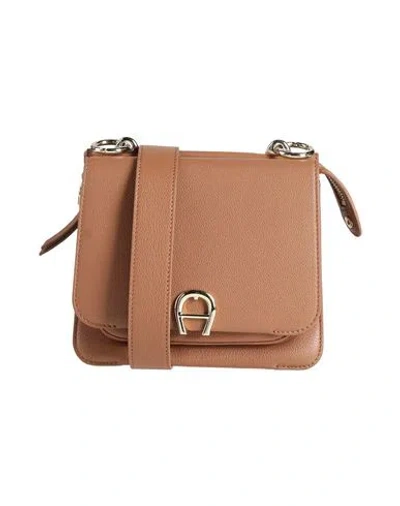 Aigner Woman Cross-body Bag Camel Size - Leather