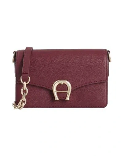 Aigner Woman Cross-body Bag Garnet Size - Leather In Red