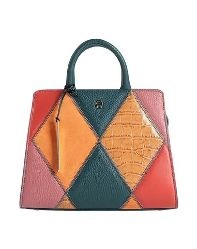 Aigner Woman Handbag Deep Teal Size - Leather In Green