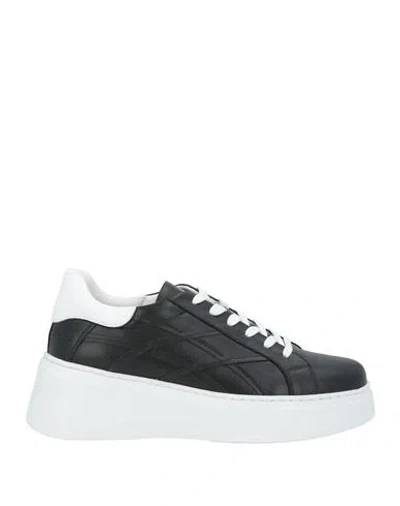 Aigner Woman Sneakers Black Size 10 Leather