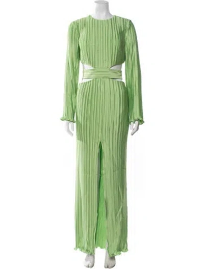 Pre-owned Aiifos Crew Neck Long Dress W/ Tags In Green
