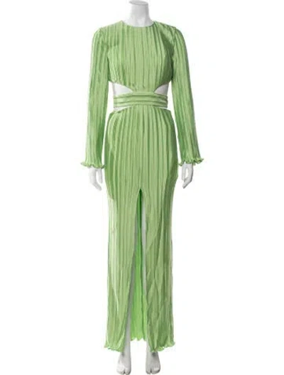 Pre-owned Aiifos Crew Neck Long Dress W/ Tags In Green