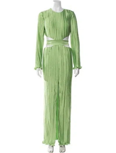 Pre-owned Aiifos Crew Neck Long Dress W/ Tags In Green