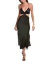 Aiifos Dua Silk Midi Dress In Black