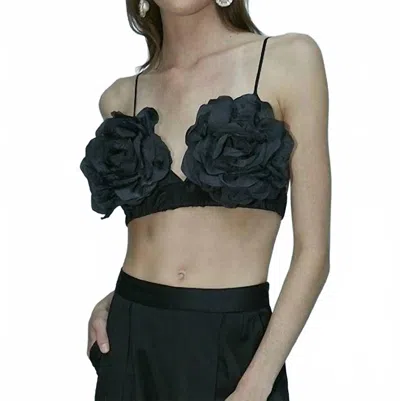 Aiifos Flora Bra Top In Black