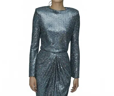 Aiifos Lola Long Sleeve Top In Black Crystal In Blue