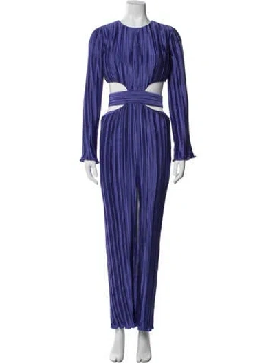 Pre-owned Aiifos Printed Long Dress In Purple