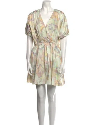 Pre-owned Aiifos Printed Mini Dress In Multi