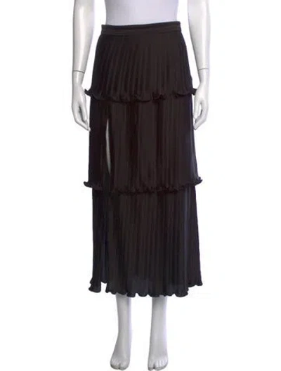 Pre-owned Aiifos Ruffle Embellishment Midi Length Skirt In Black