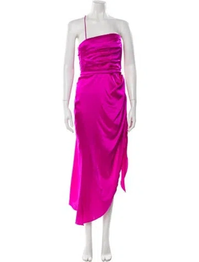 Pre-owned Aiifos Silk Long Dress In Pink