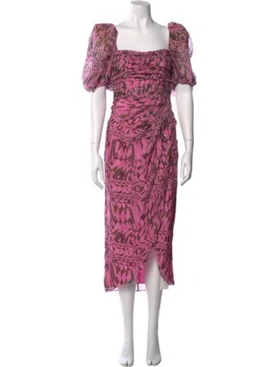 Pre-owned Aiifos Silk Long Dress W/ Tags In Pink