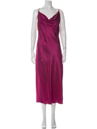 Pre-owned Aiifos Silk Midi Length Dress W/ Tags In Multi