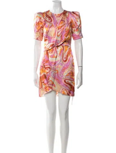 Pre-owned Aiifos Silk Mini Dress W/ Tags In Multicolor