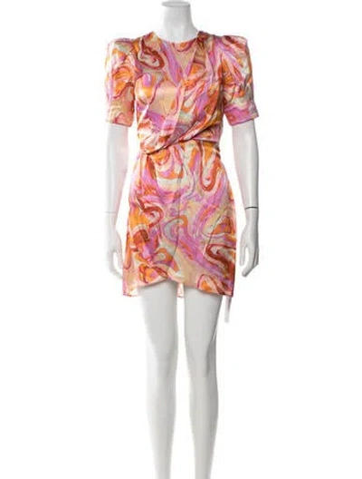 Pre-owned Aiifos Silk Mini Dress W/ Tags In Multicolor