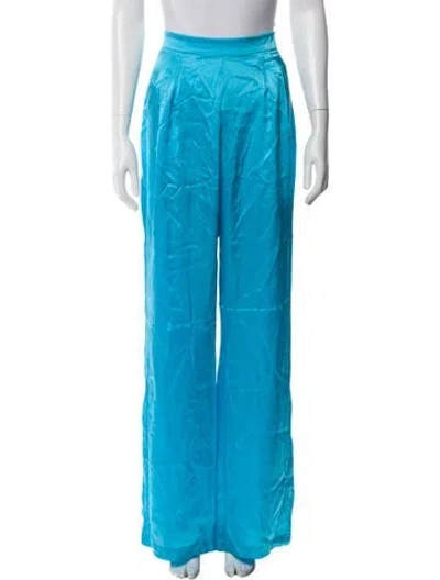 Pre-owned Aiifos Silk Wide Leg Pants In Blue