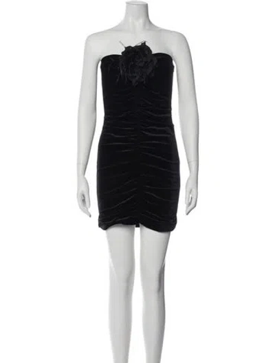 Pre-owned Aiifos Strapless Mini Dress In Black