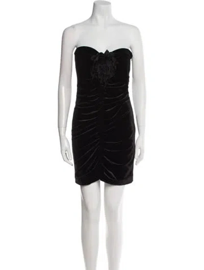 Pre-owned Aiifos Strapless Mini Dress W/ Tags In Black