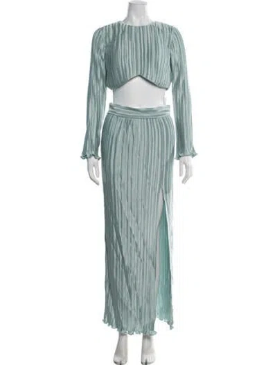 Pre-owned Aiifos Striped Skirt Set W/ Tags In Green