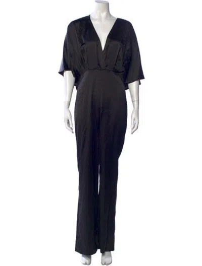 Pre-owned Aiifos V-neck Jumpsuit W/ Tags In Black