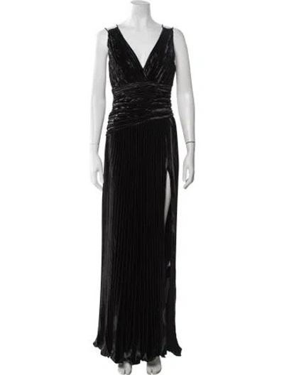 Pre-owned Aiifos V-neck Long Dress W/ Tags In Black