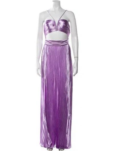 Pre-owned Aiifos V-neck Long Dress W/ Tags In Purple
