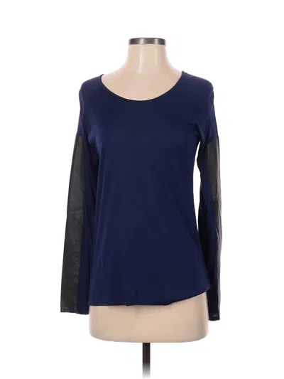 Pre-owned Aiko Long Sleeve Top Blue Square Neckline Tops