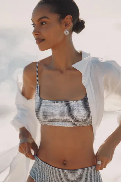 Aila Blue Alice Swim Top In White