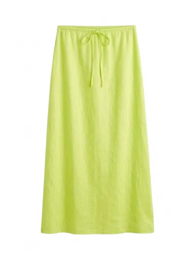 Aila Blue Women's Breeze Linen Skirt In Lumiere Green
