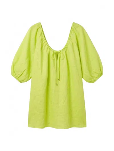 Aila Blue Women's Opal Linen Dress In Lumiere Green