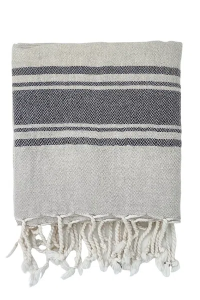 Ailera Black Noemie Hammam Towel - Charcoal In Gray