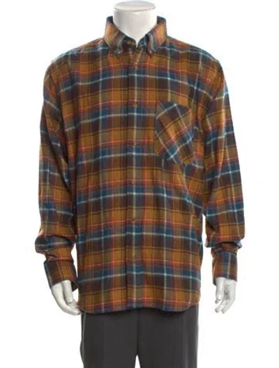 Pre-owned Aimé Leon Dore 2022 Plaid Print Shirt W/ Tags In Brown