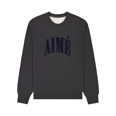 Pre-owned Aimé Leon Dore Aimé Appliqué Crewneck Sweatshirt 'charcoal' | Grey | Men's Size Xxl In Gray