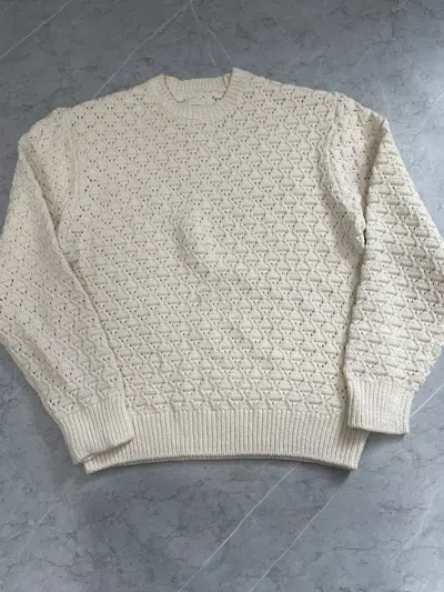 Pre-owned Aimé Leon Dore Ald Eyelet Sweater S In White