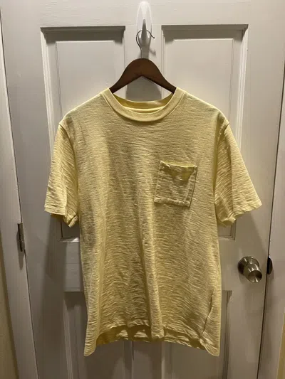 Pre-owned Aimé Leon Dore Ald Slub Pocket Tee Yellow