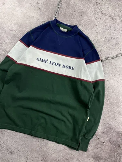 Pre-owned Aimé Leon Dore Amie Leon Dore Crewneck Sweatshirt In Blue/green/white