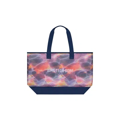 Pre-owned Aimé Leon Dore Aqua Print Mesh Tote Bag 'sunset' | Multi-color | Men's Size Onesize