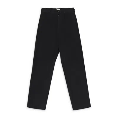 AIMÉ LEON DORE BLACK GARMENT DYED DOUBLE PLEATED TROUSERS