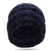 Aimé Leon Dore Black Houndstooth Beanie In Blue