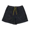 Aimé Leon Dore Black New Balance Printed Fleece Shorts In Black