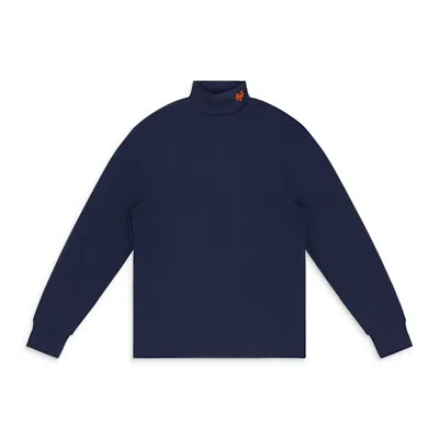 Aimé Leon Dore Black New York Mets Turtleneck Sweater In Blue