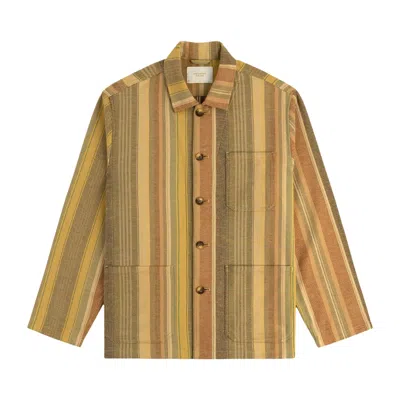 Pre-owned Aimé Leon Dore Blanket Striped Chore Jacket 'multi Stripe' | Yellow | Men's Size Xl