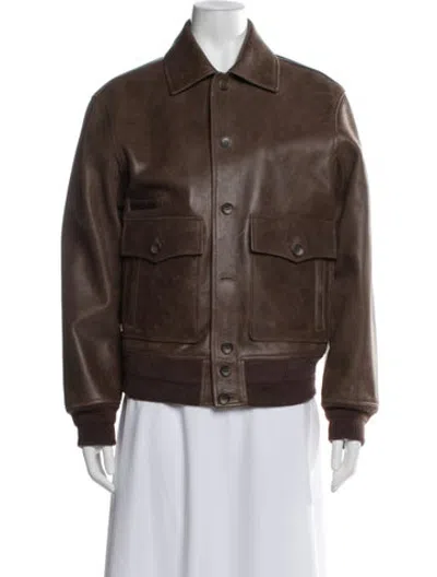 Pre-owned Aimé Leon Dore Bomber Jacket In Brown