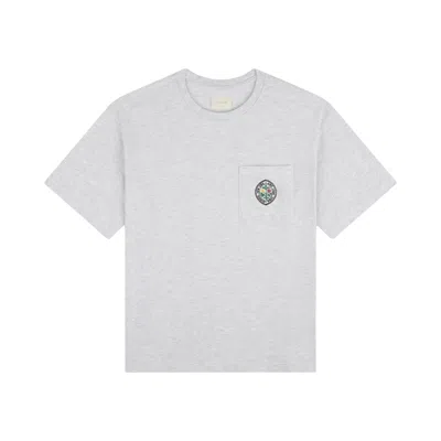 Pre-owned Aimé Leon Dore Botanical Crest Pocket Tee 'silver Mix' | Grey | Men's Size S In Gray